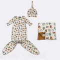 Newborn boy gown and blanket set