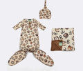 Newborn baby boy gown and blanket set