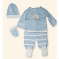 Newborn boys cotton knit set with matching blanket